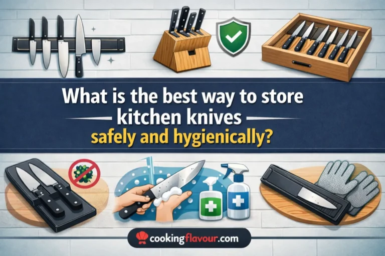 What is the best way to store kitchen knives safely and hygienically?