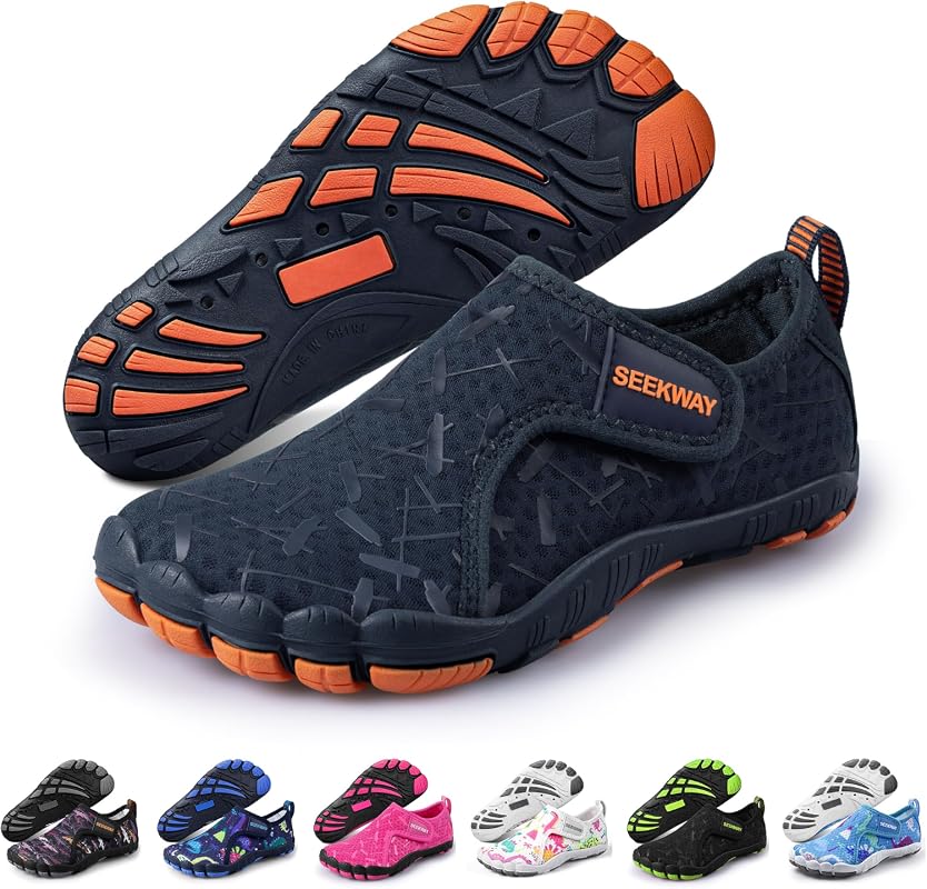 SEEKWAY Barefoot Water Shoes for Kids with Wide Toe Box, Quick-Dry, No
