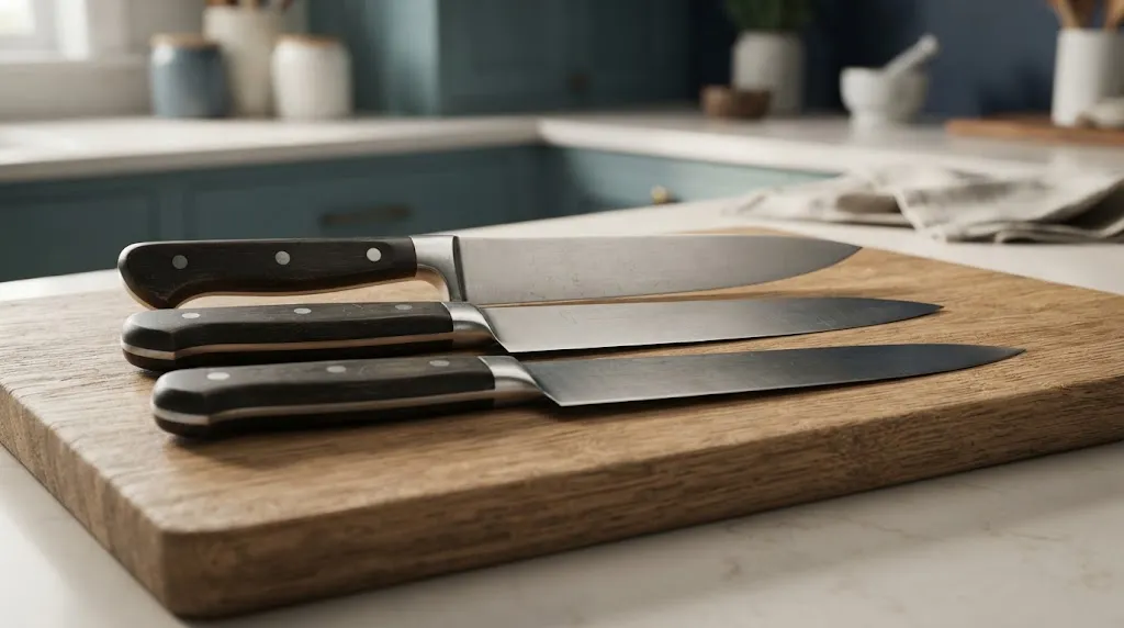 Built-In Chef Knife Finger Guards and Bolster Types