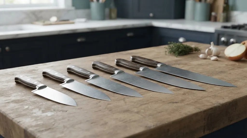Chef Knife Size Chart 6, 7, 8, 9, 10, and 12 Inches